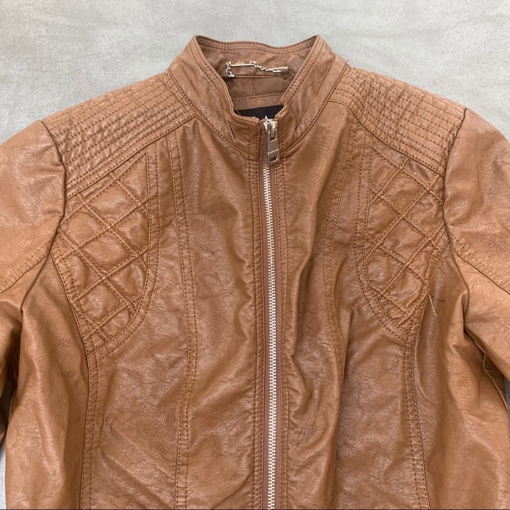 Brown Faux Leather Jacket